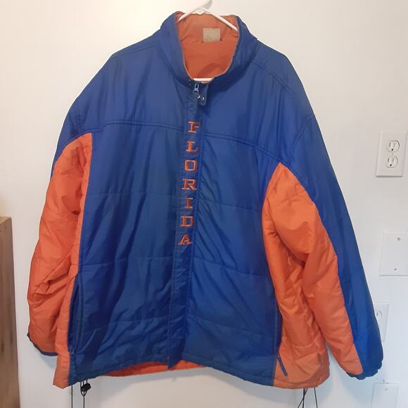 Florida Gators Puffer Jacket Mens 2XL Blue Orange NCAA Red Oak Sportswear - Picture 1 of 13